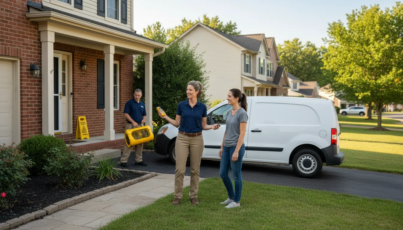 Residential water damage restoration in Essington, PA